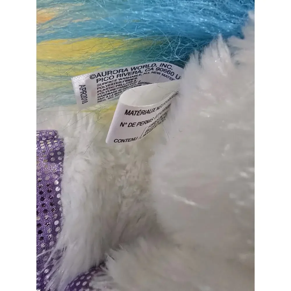 Sparkle Tales Rainbow Unicorn Stuffed Animal Plush Toy Aurora 2019 White - Picture 5 of 9